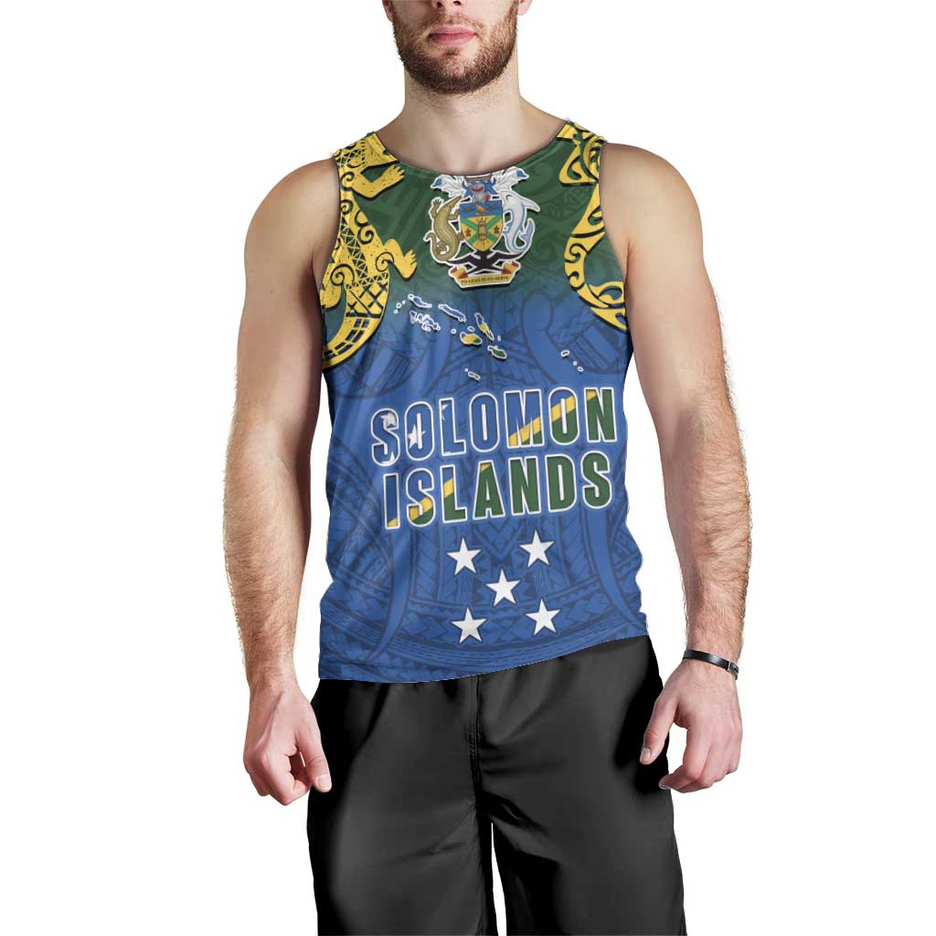 Solomon Islands Men Tank Top The Guardians-Tribal Crocodile and Shark Melanesian Tattoo LT03 - Polynesian Pride