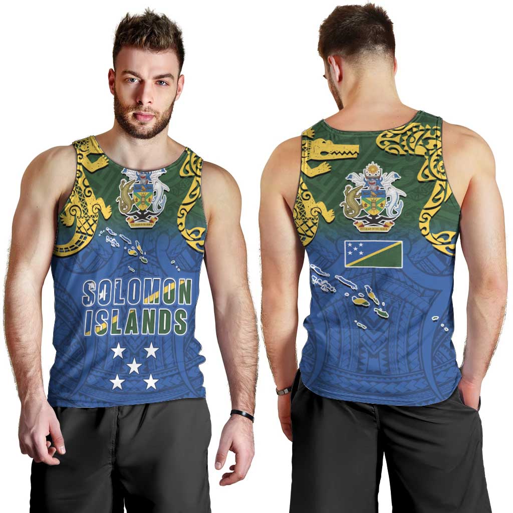 Solomon Islands Men Tank Top The Guardians-Tribal Crocodile and Shark Melanesian Tattoo LT03 - Polynesian Pride