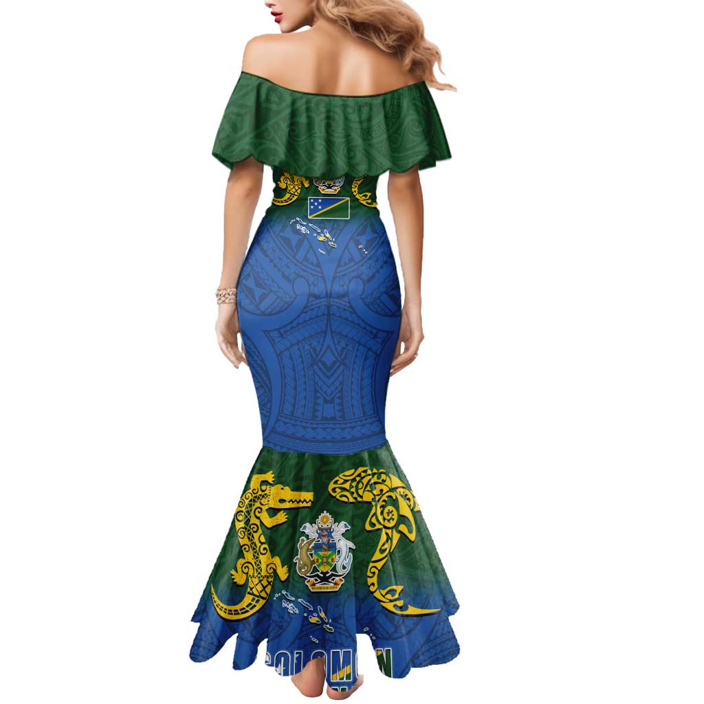 Solomon Islands Mermaid Dress The Guardians-Tribal Crocodile and Shark Melanesian Tattoo LT03 - Polynesian Pride