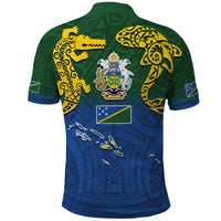 Solomon Islands Polo Shirt The Guardians-Tribal Crocodile and Shark Melanesian Tattoo LT03 - Polynesian Pride