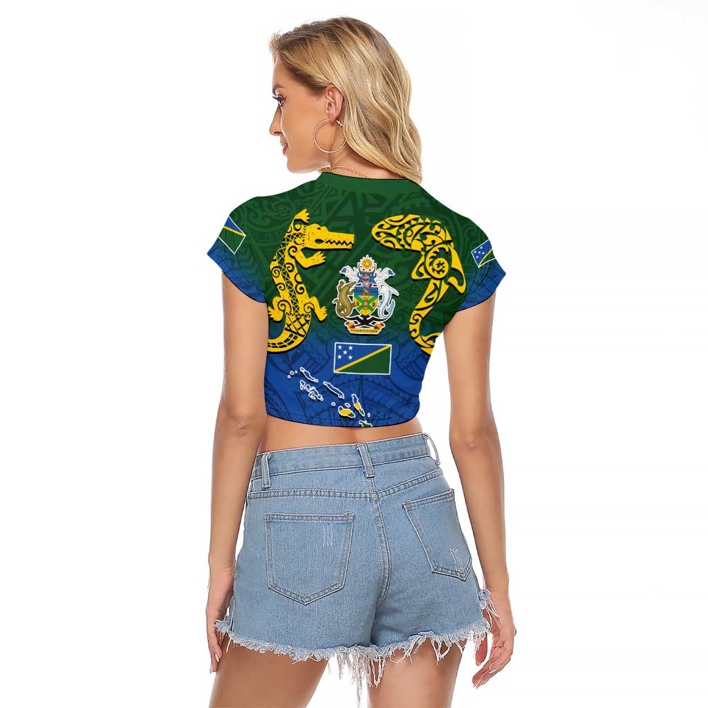 Solomon Islands Raglan Cropped T Shirt The Guardians-Tribal Crocodile and Shark Melanesian Tattoo LT03 - Polynesian Pride