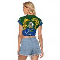Solomon Islands Raglan Cropped T Shirt The Guardians-Tribal Crocodile and Shark Melanesian Tattoo LT03 - Polynesian Pride
