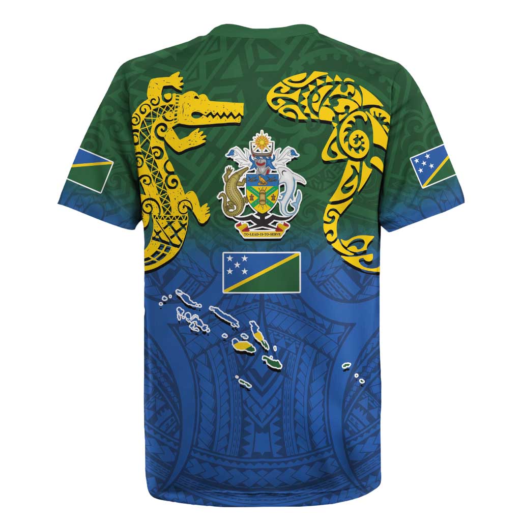 Solomon Islands Rugby Jersey The Guardians-Tribal Crocodile and Shark Melanesian Tattoo LT03 - Polynesian Pride
