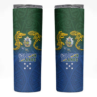 Solomon Islands Skinny Tumbler The Guardians-Tribal Crocodile and Shark Melanesian Tattoo LT03 Green - Polynesian Pride