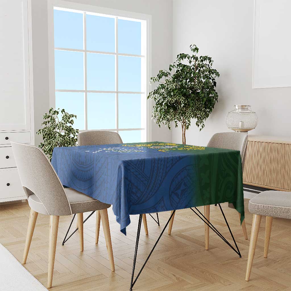 Solomon Islands Tablecloth The Guardians-Tribal Crocodile and Shark Melanesian Tattoo