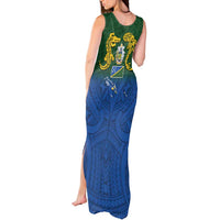 Solomon Islands Tank Maxi Dress The Guardians-Tribal Crocodile and Shark Melanesian Tattoo LT03 - Polynesian Pride