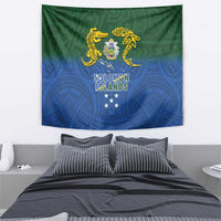 Solomon Islands Tapestry The Guardians-Tribal Crocodile and Shark Melanesian Tattoo