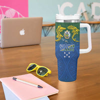 Solomon Islands Tumbler With Handle The Guardians-Tribal Crocodile and Shark Melanesian Tattoo LT03 - Polynesian Pride