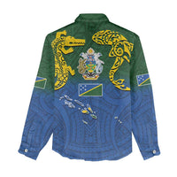 Solomon Islands Women Casual Shirt The Guardians-Tribal Crocodile and Shark Melanesian Tattoo LT03 - Polynesian Pride