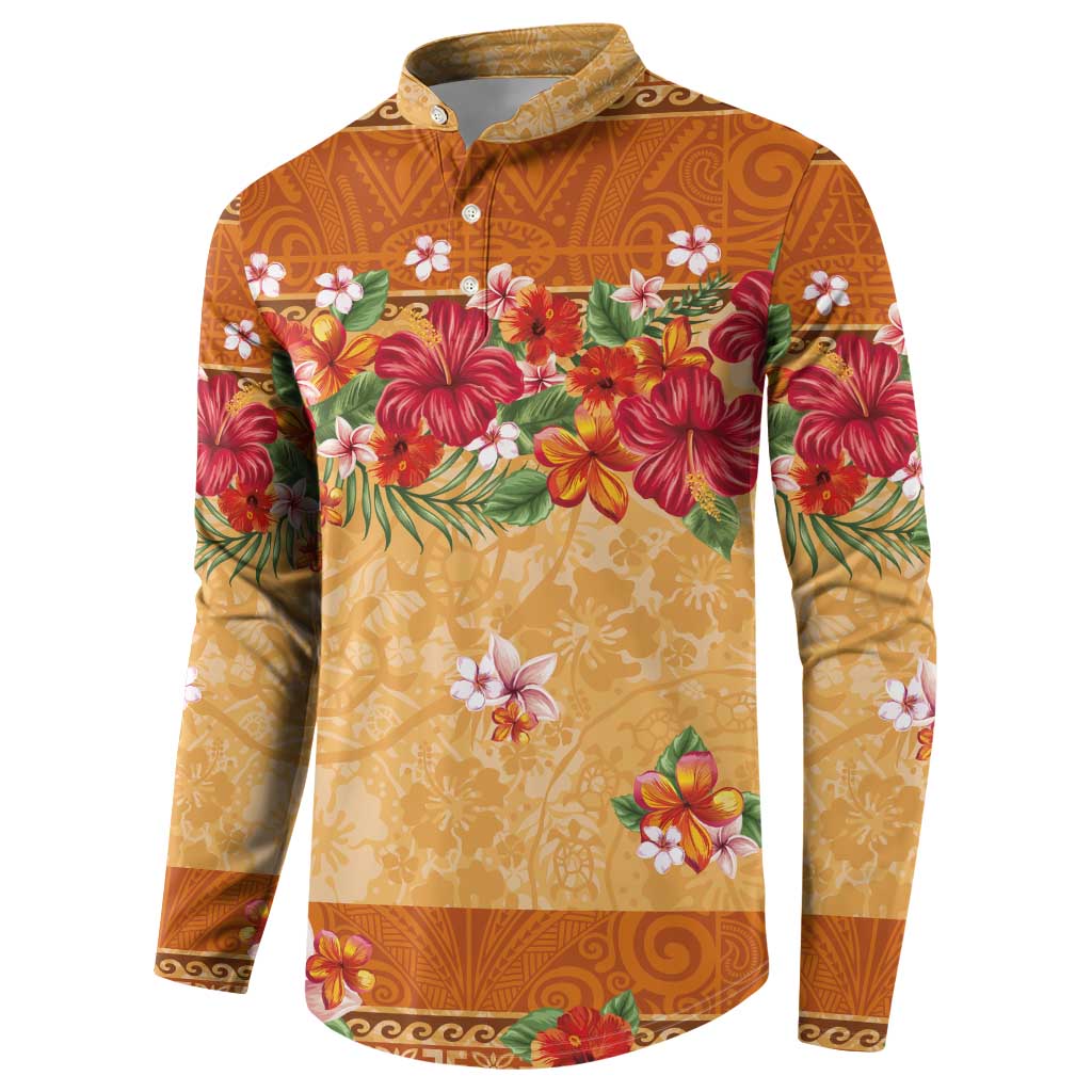Hawaii Hibiscus Button Sweatshirt Turtles and Tribal Motifs Vintage Floral Style