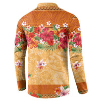 Hawaii Hibiscus Button Sweatshirt Turtles and Tribal Motifs Vintage Floral Style