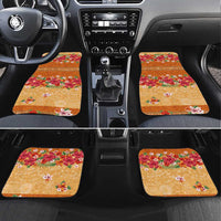 Hawaii Hibiscus Car Mats Turtles and Tribal Motifs Vintage Floral Style LT03 Set 4pcs Yellow - Polynesian Pride