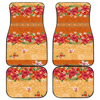 Hawaii Hibiscus Car Mats Turtles and Tribal Motifs Vintage Floral Style LT03 - Polynesian Pride