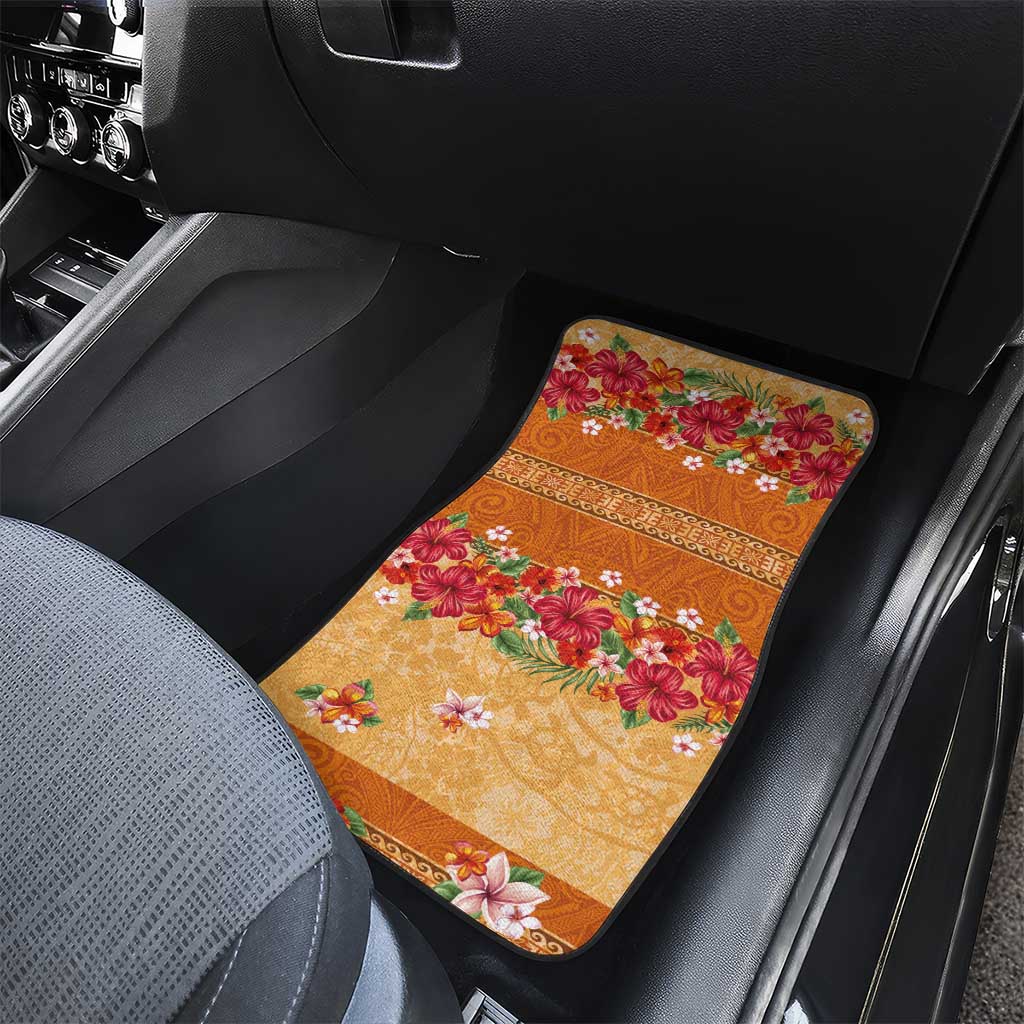 Hawaii Hibiscus Car Mats Turtles and Tribal Motifs Vintage Floral Style LT03 - Polynesian Pride