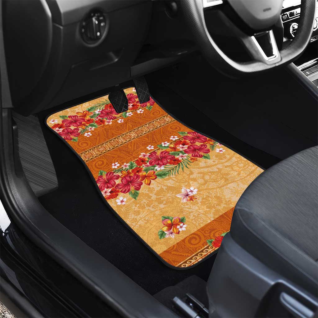Hawaii Hibiscus Car Mats Turtles and Tribal Motifs Vintage Floral Style LT03 - Polynesian Pride