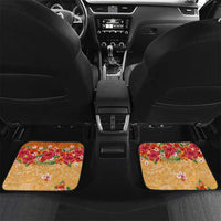 Hawaii Hibiscus Car Mats Turtles and Tribal Motifs Vintage Floral Style LT03 Set 2pcs - Back Yellow - Polynesian Pride