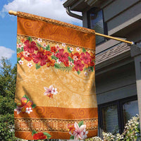 Hawaii Hibiscus Garden Flag Turtles and Tribal Motifs Vintage Floral Style LT03 - Polynesian Pride