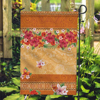 Hawaii Hibiscus Garden Flag Turtles and Tribal Motifs Vintage Floral Style LT03 Garden Flag Yellow - Polynesian Pride