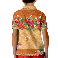 Hawaii Hibiscus Kid Polo Shirt Turtles and Tribal Motifs Vintage Floral Style LT03 - Polynesian Pride