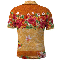 Hawaii Hibiscus Polo Shirt Turtles and Tribal Motifs Vintage Floral Style LT03 - Polynesian Pride