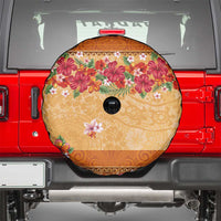 Hawaii Hibiscus Spare Tire Cover Turtles and Tribal Motifs Vintage Floral Style LT03 - Polynesian Pride