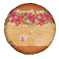 Hawaii Hibiscus Spare Tire Cover Turtles and Tribal Motifs Vintage Floral Style LT03 - Polynesian Pride