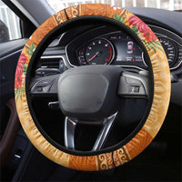 Hawaii Hibiscus Steering Wheel Cover Turtles and Tribal Motifs Vintage Floral Style LT03 - Polynesian Pride
