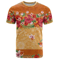 Hawaii Hibiscus T Shirt Turtles and Tribal Motifs Vintage Floral Style LT03 Yellow - Polynesian Pride
