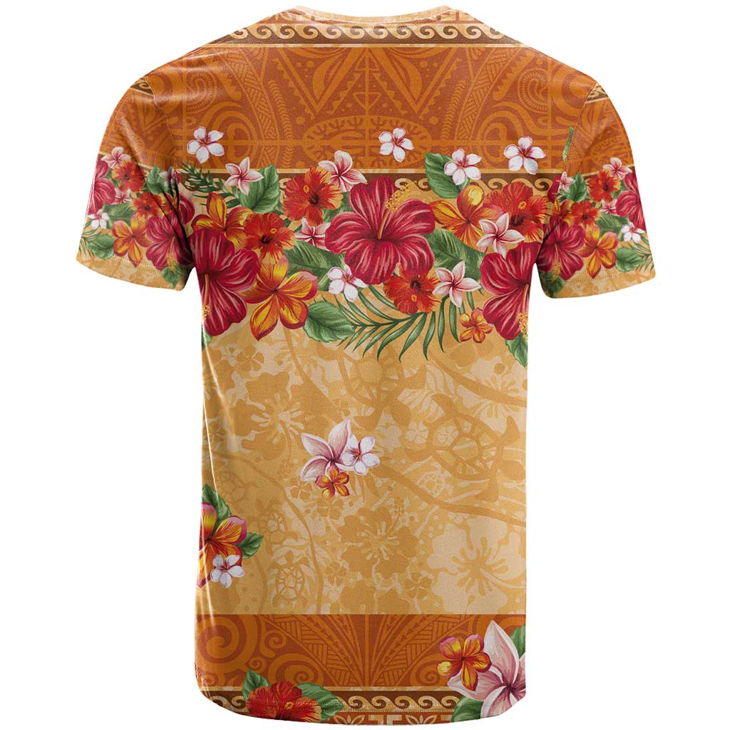 Hawaii Hibiscus T Shirt Turtles and Tribal Motifs Vintage Floral Style LT03 - Polynesian Pride