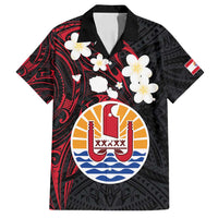 French Polynesia Tiare Day Family Matching Long Sleeve Bodycon Dress and Hawaiian Shirt Seal and Polynesian Pattern LT03 Dad's Shirt - Short Sleeve Black - Polynesian Pride