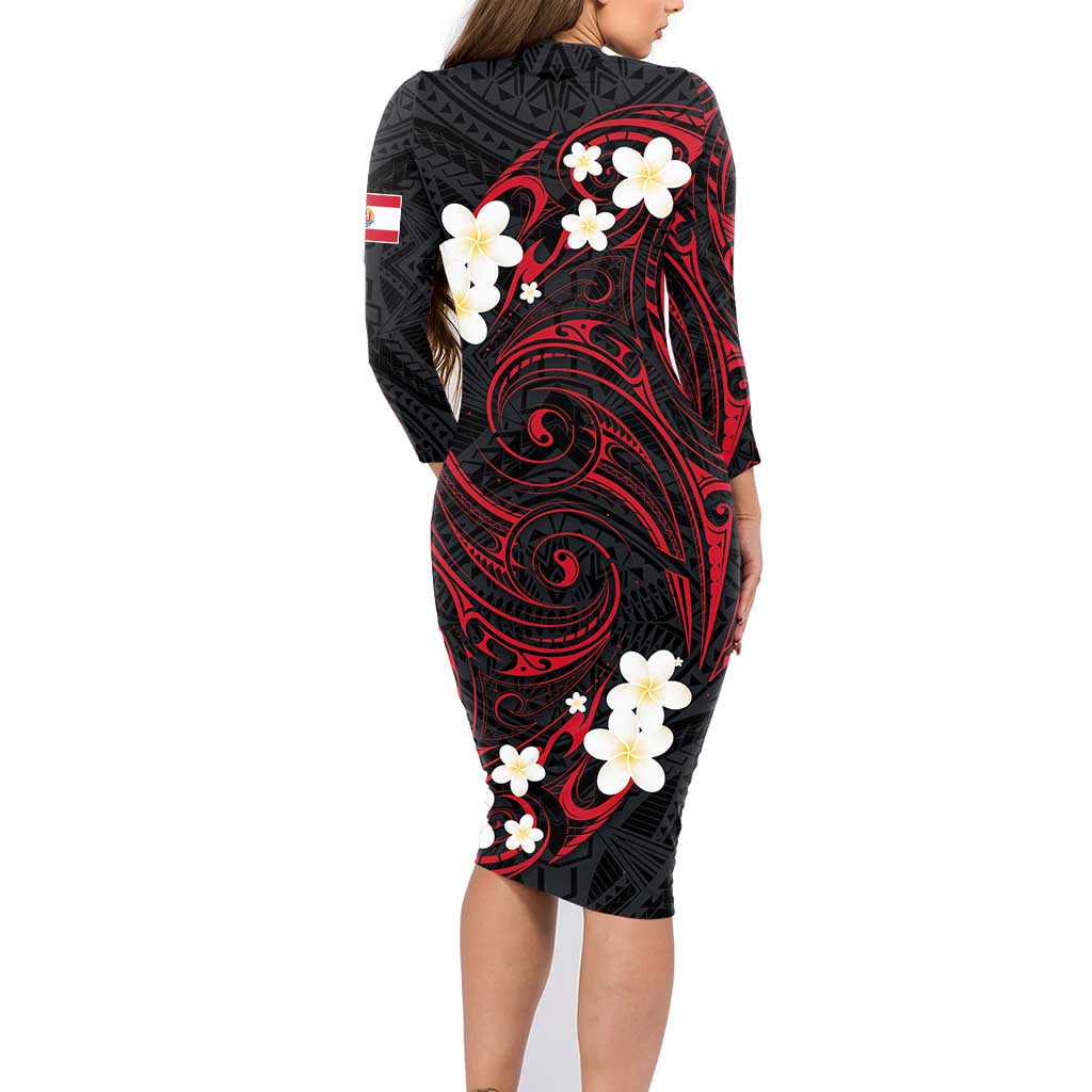 French Polynesia Tiare Day Family Matching Long Sleeve Bodycon Dress and Hawaiian Shirt Seal and Polynesian Pattern LT03 - Polynesian Pride