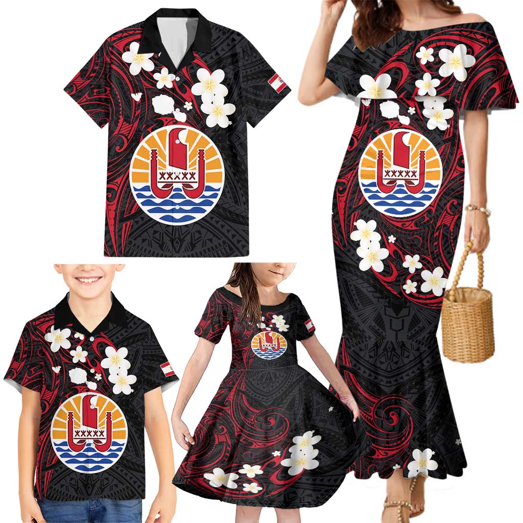 French Polynesia Tiare Day Family Matching Mermaid Dress and Hawaiian Shirt Seal and Polynesian Pattern LT03 - Polynesian Pride