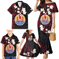 French Polynesia Tiare Day Family Matching Mermaid Dress and Hawaiian Shirt Seal and Polynesian Pattern LT03 - Polynesian Pride
