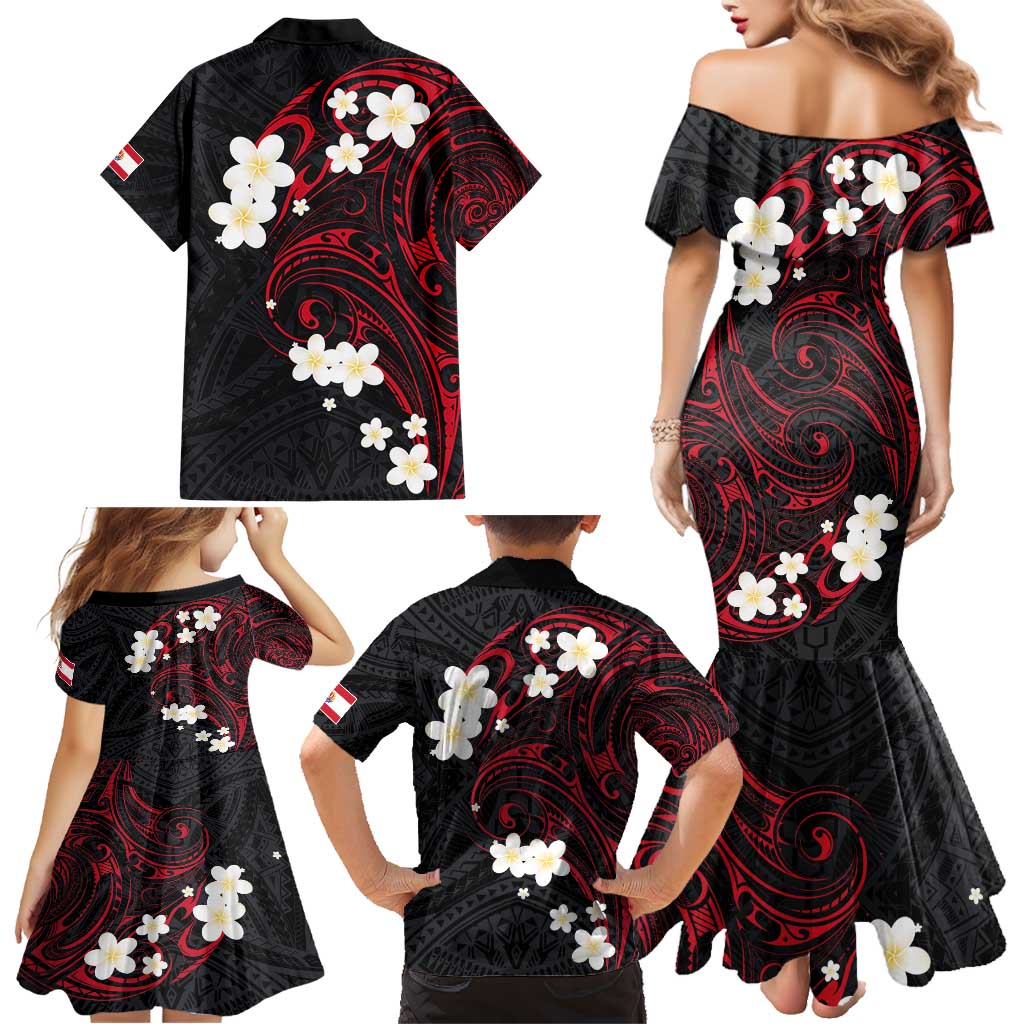 French Polynesia Tiare Day Family Matching Mermaid Dress and Hawaiian Shirt Seal and Polynesian Pattern LT03 - Polynesian Pride