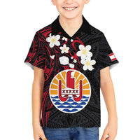 French Polynesia Tiare Day Family Matching Off Shoulder Maxi Dress and Hawaiian Shirt Seal and Polynesian Pattern