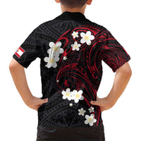 French Polynesia Tiare Day Family Matching Off Shoulder Short Dress and Hawaiian Shirt Seal and Polynesian Pattern
