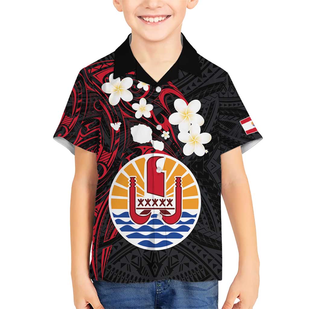 French Polynesia Tiare Day Family Matching Short Sleeve Bodycon Dress and Hawaiian Shirt Seal and Polynesian Pattern LT03 Son's Shirt Black - Polynesian Pride