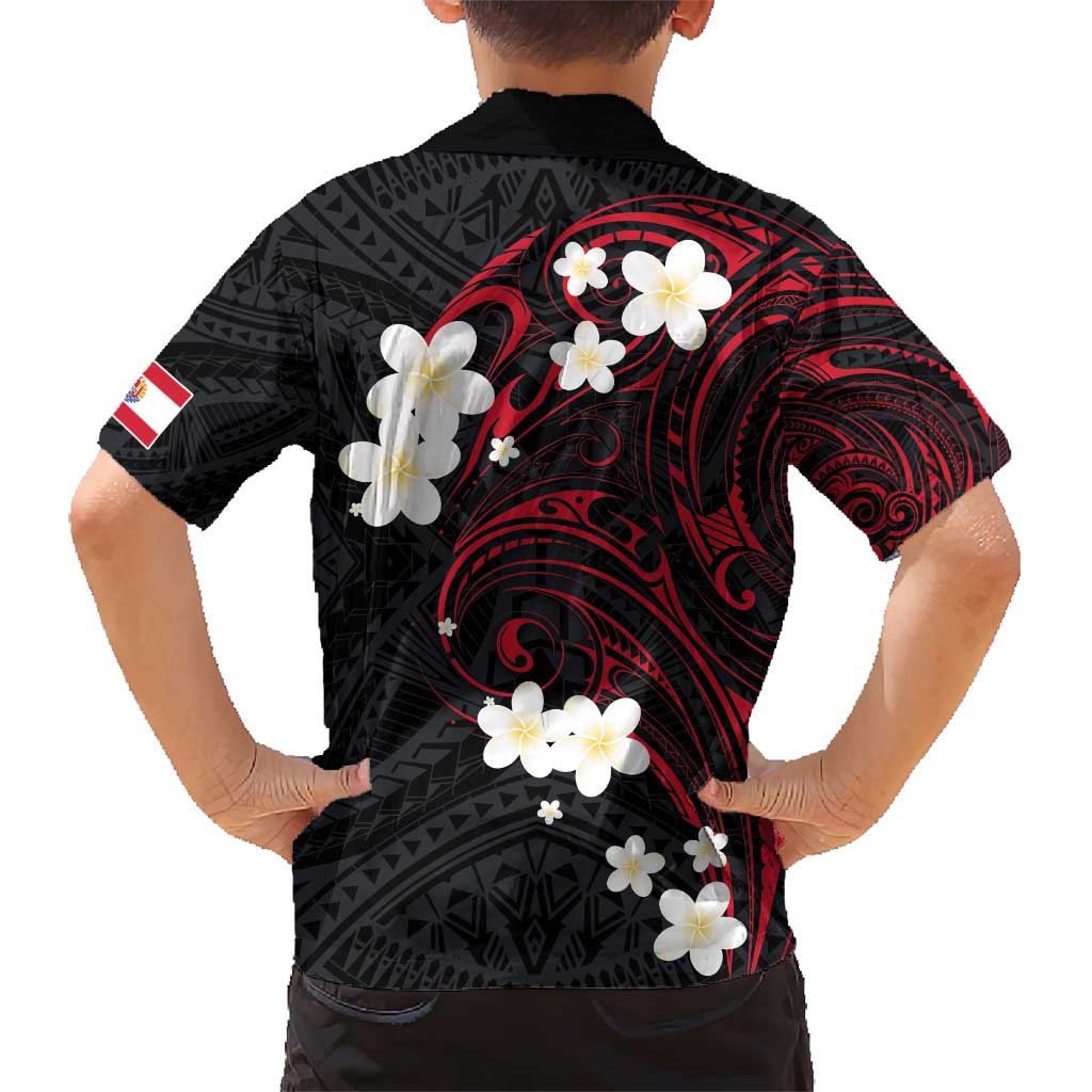 French Polynesia Tiare Day Kid Hawaiian Shirt Seal and Polynesian Pattern