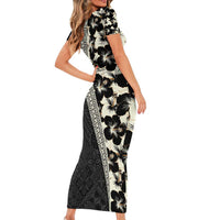 Bula Hibiscus Festival Family Matching Short Sleeve Bodycon Dress and Hawaiian Shirt Tapa Pattern Half Style LT03 - Polynesian Pride