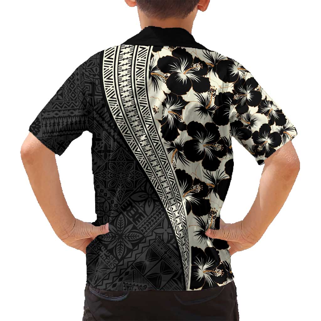 Bula Hibiscus Festival Family Matching Tank Maxi Dress and Hawaiian Shirt Tapa Pattern Half Style LT03 - Polynesian Pride