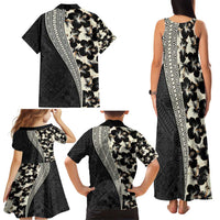 Bula Hibiscus Festival Family Matching Tank Maxi Dress and Hawaiian Shirt Tapa Pattern Half Style LT03 - Polynesian Pride