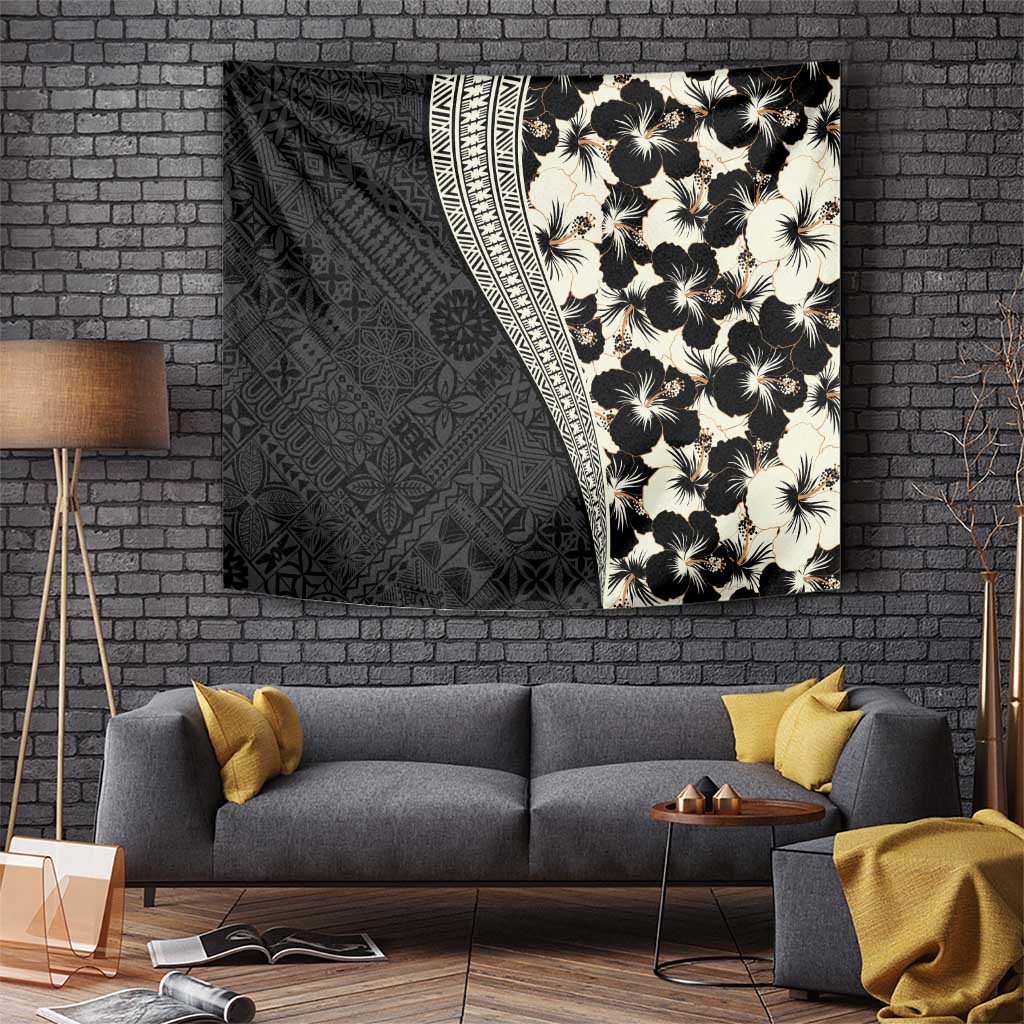 Bula Hibiscus Festival Tapestry Tapa Pattern Half Style