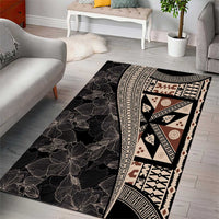 Bula Hibiscus Festival Area Rug Fijian Masi Pattern Half Style LT03 - Polynesian Pride