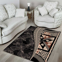 Bula Hibiscus Festival Area Rug Fijian Masi Pattern Half Style LT03 - Polynesian Pride