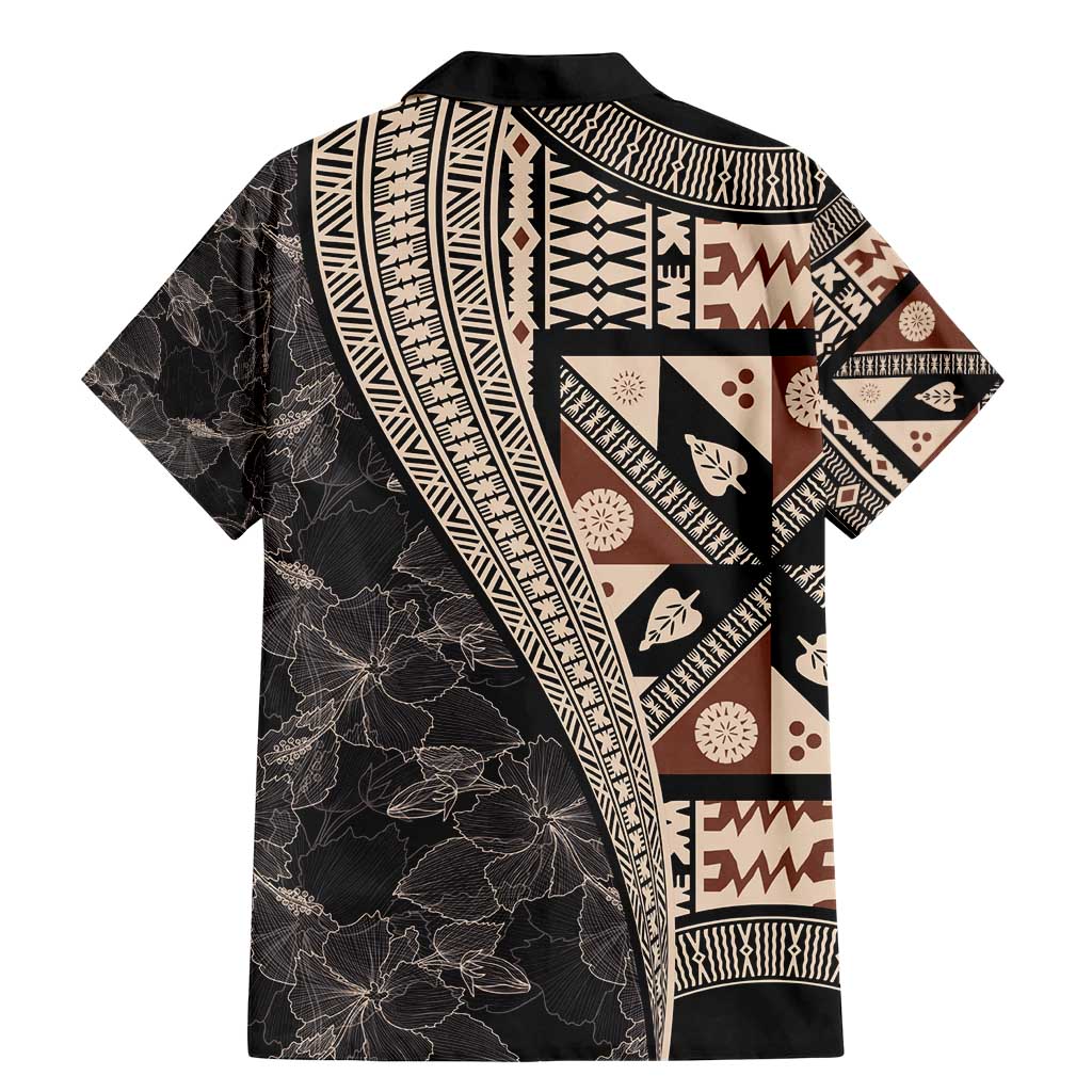 Bula Hibiscus Festival Family Matching Mermaid Dress and Hawaiian Shirt Fijian Masi Pattern Half Style LT03 - Polynesian Pride