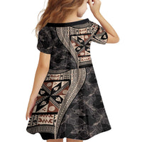 Bula Hibiscus Festival Family Matching Tank Maxi Dress and Hawaiian Shirt Fijian Masi Pattern Half Style LT03 - Polynesian Pride