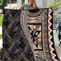 Bula Hibiscus Festival Quilt Fijian Masi Pattern Half Style LT03 Beige - Polynesian Pride