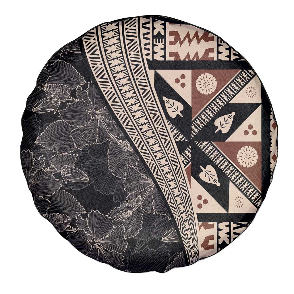 Bula Hibiscus Festival Spare Tire Cover Fijian Masi Pattern Half Style LT03 - Polynesian Pride