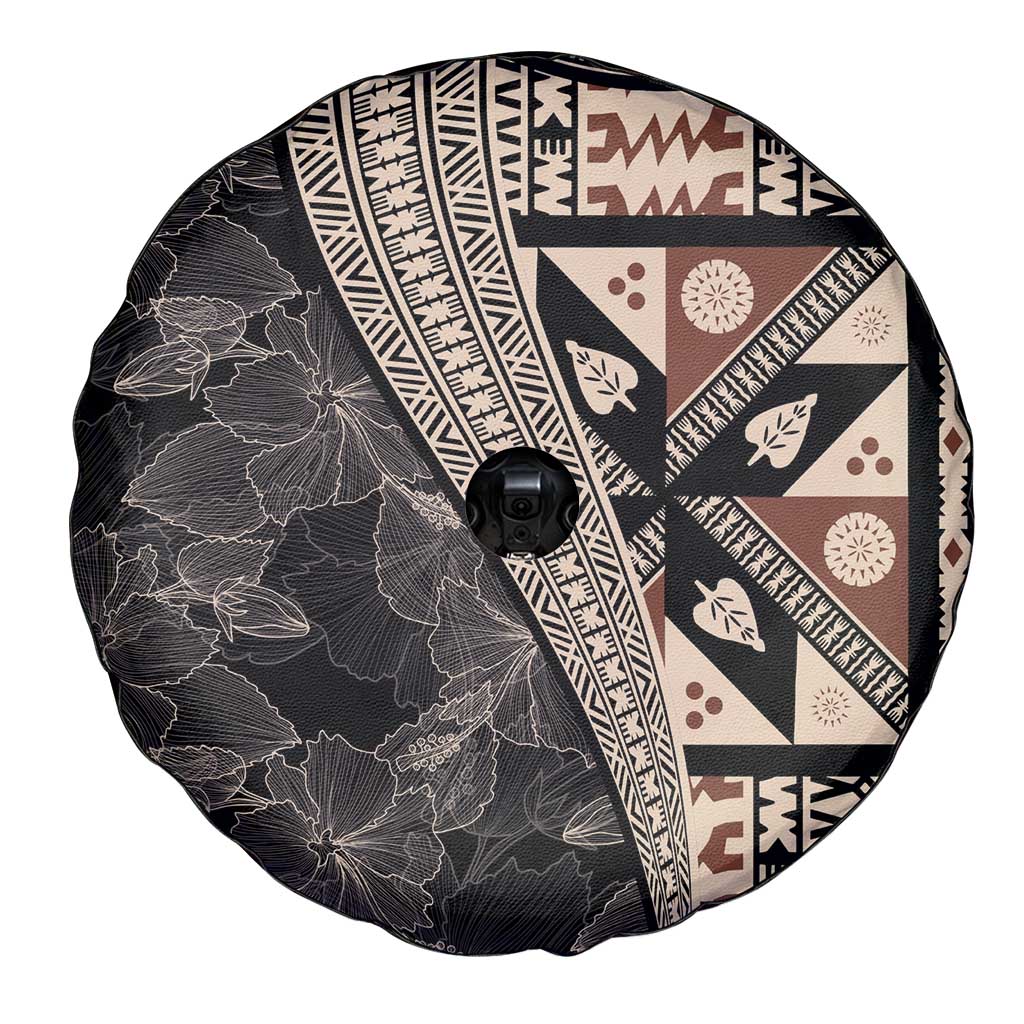 Bula Hibiscus Festival Spare Tire Cover Fijian Masi Pattern Half Style LT03 - Polynesian Pride