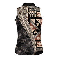 Bula Hibiscus Festival Women Sleeveless Polo Shirt Fijian Masi Pattern Half Style LT03 - Polynesian Pride
